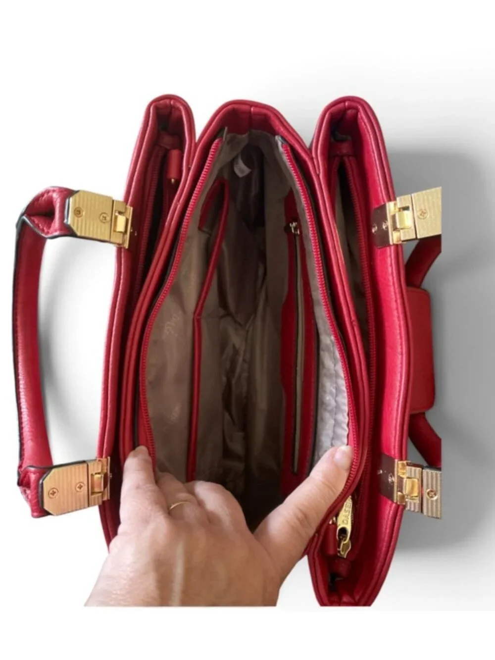 Dasein Satchel Vegan Leather Shoulder Crossbody Handbag NEW No Tags  Red